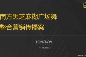 南方黑芝麻糊2017广场舞整合营销传播方案（PDF）