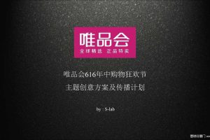 唯品会2018年616年中购物狂欢节主题创意及传播计划方案（PDF）