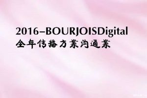 BOURJOIS妙巴黎2016全年数字营销沟通案（PDF）