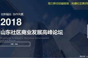 2018年山东社区商业发展高峰论坛活动招商方案（PPT）