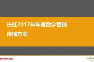 长虹2017年度数字营销传播方案（PPT）