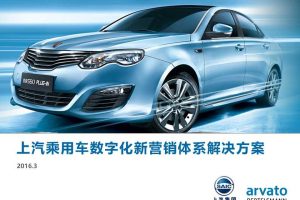 上汽乘用车2016数字新营销体系解决方案（PPT）