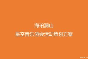 海珀澜山2019星空音乐酒会活动策划方案（PPT）