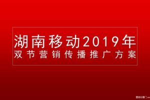 中国移动（湖南）2019年春节营销传播推广方案（PPT）