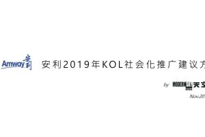安利2019年KOL社会化推广方案（PPT）