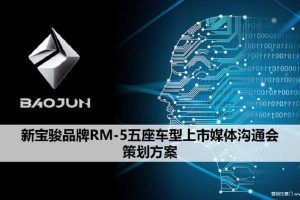 新宝骏品牌RM-5五座车型2019上市媒体沟通会&试驾会方案（PPT）