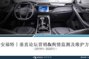 长安福特2019-2020年垂直论坛营销&舆情监测及维护方案（PPT）