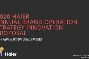 Haier海尔家电2020年度品牌传播创新战略方案（PPT）