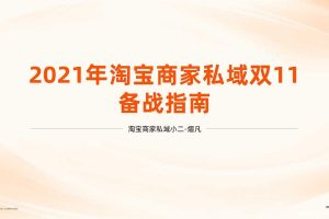 2021年淘宝商家私域双11备战指南（PDF）
