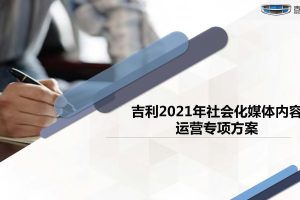 吉利汽车2021年社会化媒体内容运营专项方案（PDF）