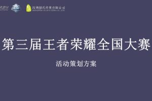 2021第三届王者荣耀全国大赛活动策划方案（PPT）