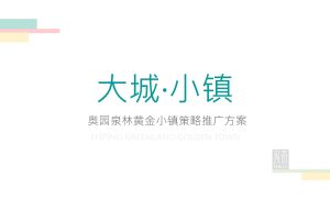 奥园泉林黄金小镇营销策略推广方案（PDF）