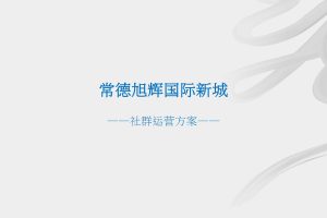 2021旭辉国际新城房地产项目社群运营方案（PDF）