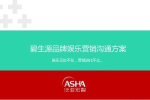 碧生源保健品牌娱乐营销沟通方案（PDF）