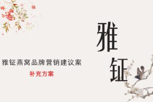 雅钲燕窝品牌营销建议案补充方案（PPT）