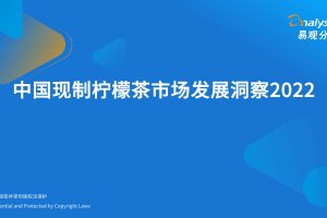 中国现制柠檬茶市场发展洞察报告2022-易观分析（PDF）
