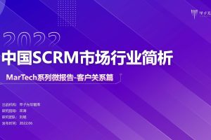 甲子光年：中国SCRM市场行业简析（PDF）