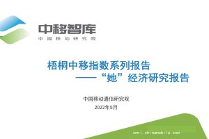 中移智库：梧桐中移指数系列报告——“她”经济研究报告（PDF）