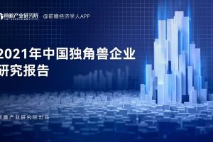 2021年中国独角兽企业研究报告-前瞻产业研究院（PDF)