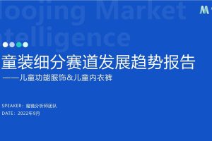 2022童装细分赛道发展趋势报告-魔镜市场情报