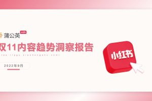 蒲公英2022年双11内容趋势洞察-小红书