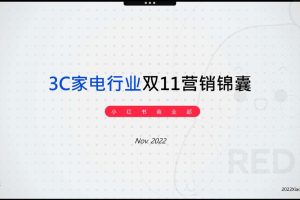 小红书2022年3C家电行业双11营销锦囊（PDF）