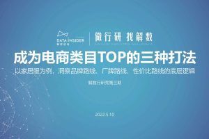 解数行研秀—第3期 成为电商类目TOP的三种打法-解数咨询
