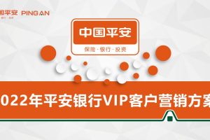 2022中国平安银行金融VIP客户年度营销规划方案（PPT）