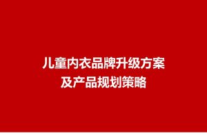 猫人儿童内衣品牌升级及产品规划策略方案（PDF）
