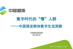 中国银发群体数字生活洞察：数字时代的“慢”人群-中移智库